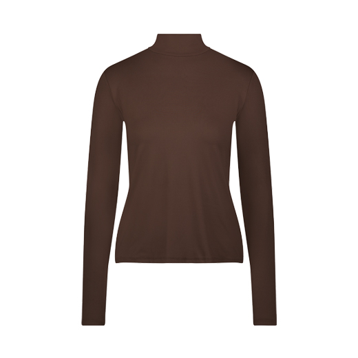 MAYSON the label BROWN TURTLENECK LONG SLEEVE TOP